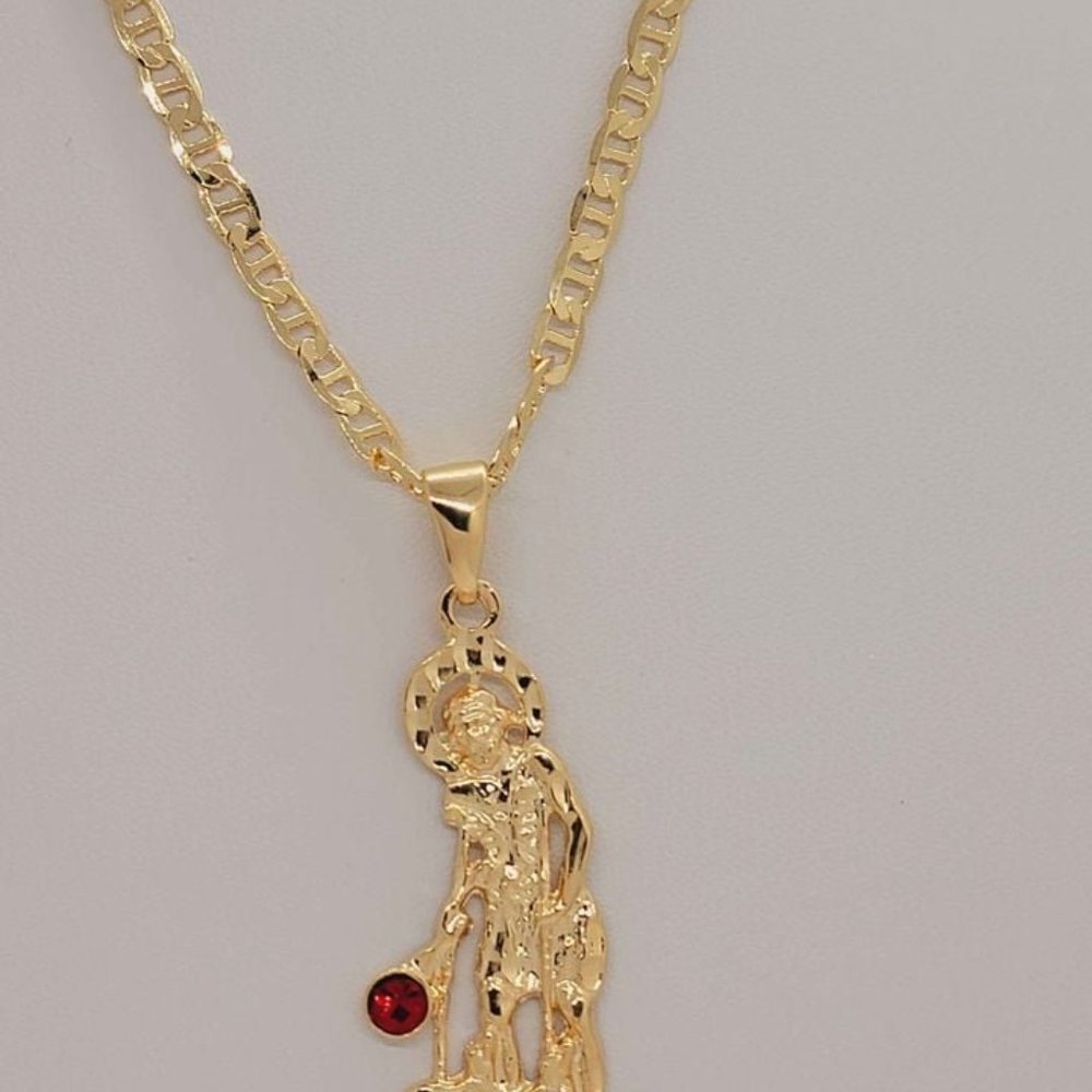 Last one Brand New Brazilian 18k Gold Filled San Lazaro Necklace - Picture 2 of 6